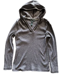 LAUREN RALPH LAUREN Pullover Gr. M Kapuze Baumwolle Strick braun Rippborte - Bild 1 von 11
