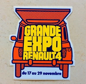 autocollant ancien voiture RENAULT 4 R4 4L old sticker youngtimer vintage expo - Imagen 1 de 2
