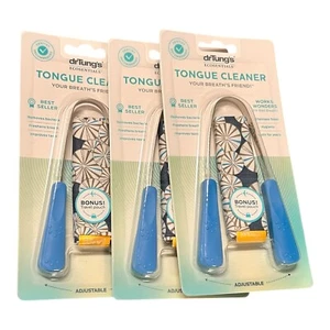 Dr. Tung's Adjustable Stainless Steel Tongue Cleaner Scraper w/ Pouch 3 Piece - Picture 1 of 2