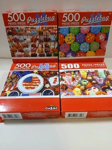 Lot 4 Puzzlebug 500 Pieces Food Desserts Jigsaw Puzzle 18.25" x 11" - Picture 1 of 8