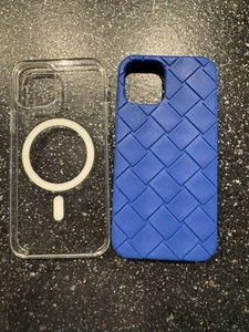 Bottega Veneta iPhone 12 Pro Silicone Case Blue MagSafe Diamond Pattern Design - Photo 1 sur 4