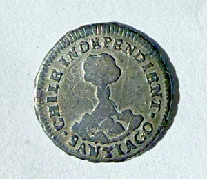 1834 Chile Silver Half Real  "Baby Volcano" ~ Free USA Shipping - Picture 1 of 5