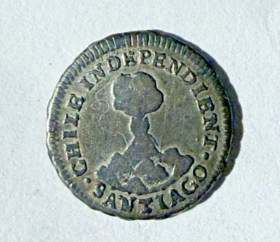 1834 Chile Silver Half Real  "Baby Volcano" ~ Free USA Shipping - Image 1 of 4