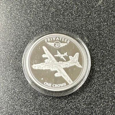 H. M. Queen Elizabeth II Tristan Da Cunha - Privateer - One Crown - Silver Plate - Image 1 of 2