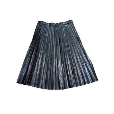 Camisa midi plisada de cuero sintético negra para mujer XL grunge vanguardista y2k gótico emo punk Foto 1 de 4