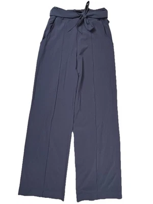 Pantalones Lululemon para mujer azul marino negro pierna ancha con cinturón talla 4 cintura con corbata calce relajado Foto 1 de 4