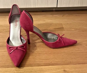 NWOB Charles David Fuchsia Suede Leather High Heel Pump Shoes Women 7B - Picture 1 of 13