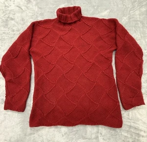Daniel Bishop Red Cashmere Cable Knit Pullover Sweater Womens M Preppy Vintage - Picture 1 of 6