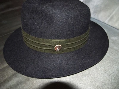 Herren Trachten- Loden-Jagd  Hut, schwarz mit grünem Band,  Größe 58, neuwertig - Bild 1 von 4