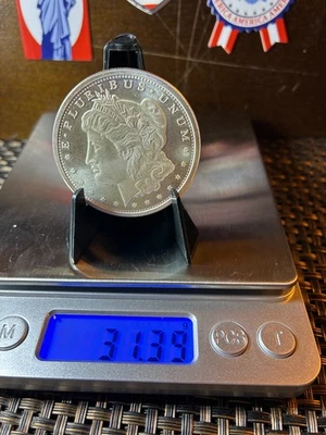 Restrike Morgan Dollar one Troy ounce merry proof like - Image 1 of 4