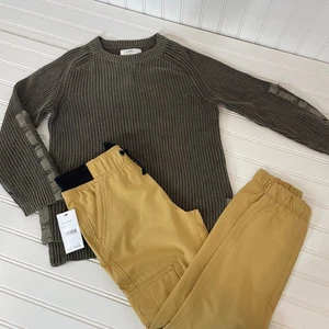Zara & Buffalo Boys Crew Neck Gray School Knit Sweater Pants Boys Size 7 - Picture 1 of 9