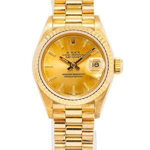 Rolex Datejust 6917 President 18k Yellow Gold Champagne Dial Auto Watch 26mm - Picture 1 of 5