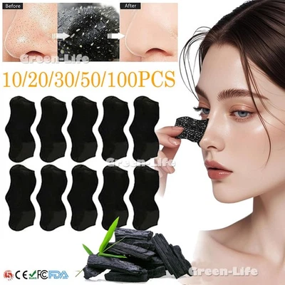 Remover Nose Blackhead Mask Sticker Cleansing Peel Off Acne Pore Strip 10-100pcs - Image 1 of 4