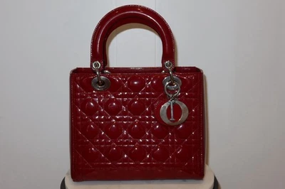 Dior Lady Dior Shoulder Bag Medium Deep Red Leather - Image 1 of 4