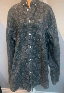 FW13 Supreme Paisley Shirt Black Long sleeve size L large vintage 2013 - Picture 1 of 8