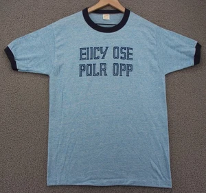 Vintage Sportswear T-Shirt Herren Large Eicy Ose Polor Opp F**k Off 70er blau USA - Bild 1 von 11