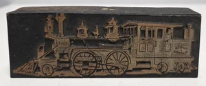 Vintage Railroad Locomotive Printer Block Electrotype Letterpress Train Copper - Picture 1 of 5