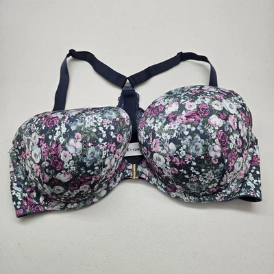 Sujetador Cacique Mujer 40DD Azul Floral Boost Sumergible Con Aros Encaje Cierre Frontal Foto 1 de 4