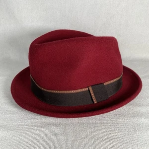 Yescribir Brim Belt Fedora 100% Wool Sz M Panama Hat Porkpie Cap Casual Cowboy - Picture 1 of 13