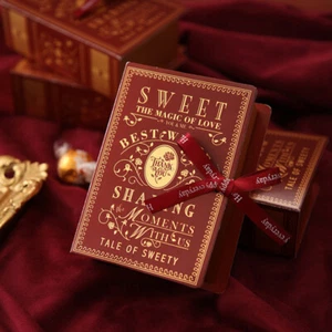 NEW Romantic Book Designs Wedding Party Favour Candy Biscuit Gift Boxes - Picture 1 of 4