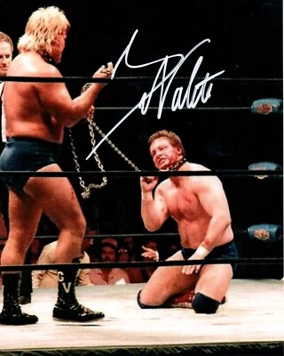 Foto de lucha libre profesional firmada por Greg The Hammer Valentine 8x10 NWA Roddy Piper Foto 1 de 4