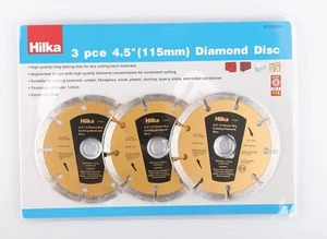 Discos de diamante Hilka 51203004 de 3 piezas, 4,5" (115 mm) - Imagen 1 de 1