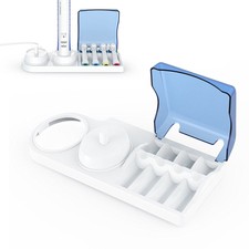 Base di Sostegno Porta Spazzolino Elettrico Caricatore 4 Testine per Oral-B