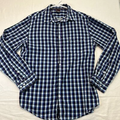 Camisa de hombre Tony Hawk manga larga con botones negra púrpura blanca a cuadros patín Foto 1 de 4