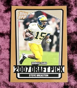 Steve Breaston 2007 Topps Draft Pick RC Gold #123 MINT Michigan Rookie Jersey SP - Bild 1 von 4