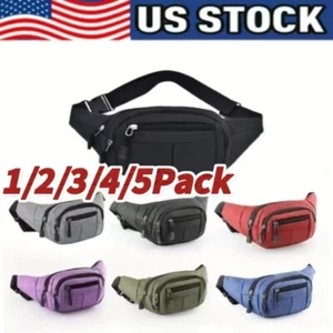 Men Women Fanny Pack Belt waist Bag Cross body Sling Shoulder Travel Sport Pouch - Picture 1 of 18