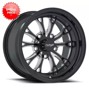 BLEM - BOYD CODDINGTON Bristol 17X4.5 5X114.3 -24 Black Milled Spokes (Qty 1) - Picture 1 of 2