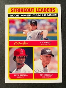 Roy HALLADAY & AJ BURNETT 2009 O-Pee-Chee #541 Strikeout Leader - Picture 1 of 2