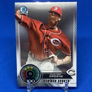 2018 Bowman Chrome Hunter Greene Bowman Scouts Top 100 Reds