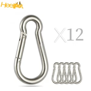 12 Stück 440 Pfund 304 Edelstahl Karabiner Clip Karabinerhaken Federkarabiner - Bild 1 von 12