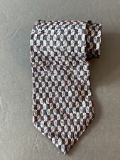 Barrington Geometric Gray Blue Silk USA Made Neck Tie Necktie