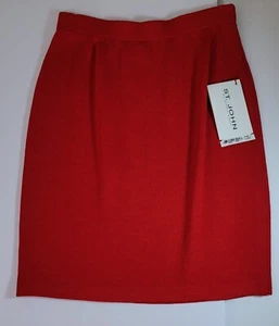 St John Marie grauer roter Strickrock Größe 4 - Bild 1 von 5