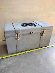 Contico Tuff Box Gray 20 inch Plastic Tool Box with Tray Vintage - Picture 1 of 8