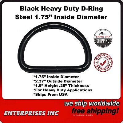 Dee Rings D-Ring 1.75  Inside Diameter Black Steel WELDED Heavy Duty USA SELLER • 79.55€