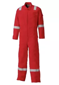 Dickies FR5060 Offshore FR Coverall Flame Retardant Hi Vis Overall Red Size 38R - Picture 1 of 2