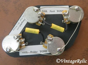 Wiring Kit Mallory MUSTARD .022uF CTS 550k SHORT shaft fits Gibson Les Paul Std - Picture 1 of 5