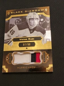 2017-18 UPPER DECK UD BLACK DIAMOND VICTOR RASK RG-VR #ed 7/50 GOLD PATCH - Picture 1 of 2
