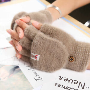 Unisex Soft Half Fingerless Gloves Women Men Warm Knitted Mittens Couple Winter❥