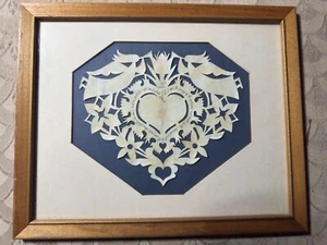 Vintage B Turner "139 Psalms......" Folk Art Scherenschnitte - Signed And Framed - Picture 1 of 14