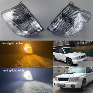 Amber/White Front LED Corner Signal DRL Light For Subaru Forester SF5 1997-2002 - Picture 1 of 8