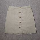 Duluth Trading Co. Skirt Womens 10 Khaki Button Front Skirt Beige Short 32x20