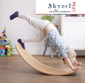 Balance & Wobble Board Beam Seesaw Child Kids Exercise Natural Large Size - Picture 1 of 12