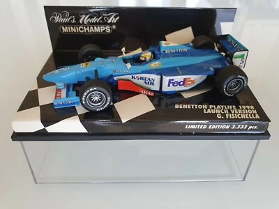 Minichamps scale 1:43 Benetton Playlife 1998 launch version Giancarlo Fisichella - Immagine 1 di 3