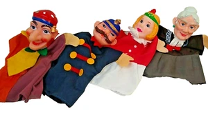 4 Handpuppen Mister Rogers Nachbarschaft Königin, Polizist, Oma, Narr - Bild 1 von 12