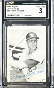 CGC 3 Frank Howard 16 Baseball 1969 TOPPS Deckle Edge Washington Nationals - Picture 1 of 2