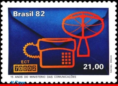 1797 BRASIL 1982 MINISTERIO COMUNICACIONES, TELÉFONOS, CIENCIA, MI# 1897, MNH Foto 1 de 2